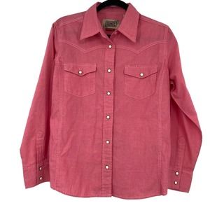 Schmidt Workwear Pink Pearl Snap Western Shirt Womens Medium